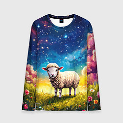 Мужской лонгслив Овечка и звездное небо