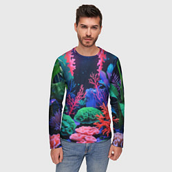 Лонгслив мужской Подводный мир с кораллами, цвет: 3D-принт — фото 2