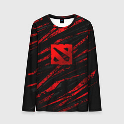 Мужской лонгслив Dota 2 - красные потертости