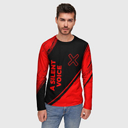 Лонгслив мужской A Silent Voice - red gradient вертикально, цвет: 3D-принт — фото 2