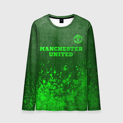 Лонгслив мужской Manchester United - green gradient посередине, цвет: 3D-принт