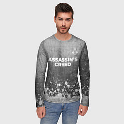 Лонгслив мужской Assassins Creed - grey gradient посередине, цвет: 3D-принт — фото 2
