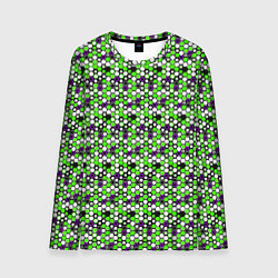 Лонгслив мужской Киберпанк шестиугольники зелёные, цвет: 3D-принт