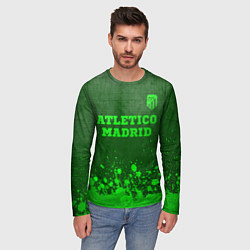 Лонгслив мужской Atletico Madrid - green gradient посередине, цвет: 3D-принт — фото 2