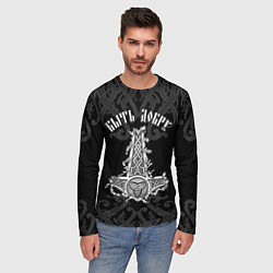 Лонгслив мужской Молот Мьёльнир - быть добру, цвет: 3D-принт — фото 2