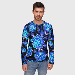 Лонгслив мужской Хохлома негатив, цвет: 3D-принт — фото 2