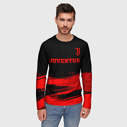 Лонгслив мужской Juventus - red gradient посередине, цвет: 3D-принт — фото 2