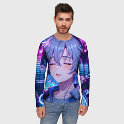 Лонгслив мужской Влюбленный в музыку, цвет: 3D-принт — фото 2