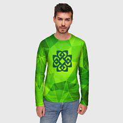 Лонгслив мужской Breaking Benjamin green poly, цвет: 3D-принт — фото 2