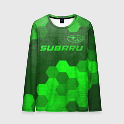Лонгслив мужской Subaru - green gradient посередине, цвет: 3D-принт