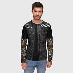 Лонгслив мужской Джинсовка Ария с татуировками викингов, цвет: 3D-принт — фото 2