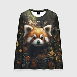 Лонгслив мужской Красная панда в лесной чаще, цвет: 3D-принт