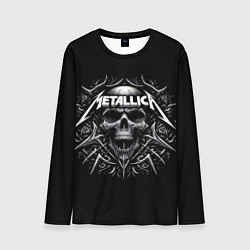Мужской лонгслив Metallica - a skull with roses and thorns