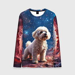 Лонгслив мужской Бишон в космосе, цвет: 3D-принт