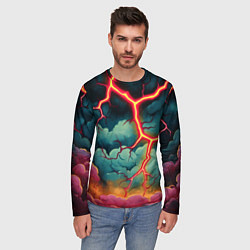 Лонгслив мужской Молнии в виде разлома, цвет: 3D-принт — фото 2