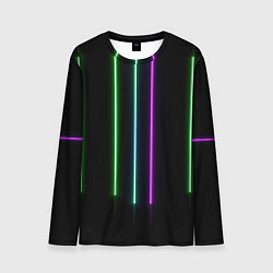 Лонгслив мужской Neon stripes, цвет: 3D-принт