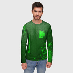Лонгслив мужской League of Legends - green gradient вертикально, цвет: 3D-принт — фото 2
