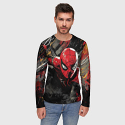 Лонгслив мужской Человек-паук и красная краска, цвет: 3D-принт — фото 2