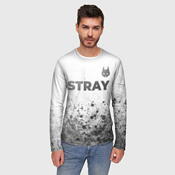 Лонгслив мужской Stray - white gradient посередине, цвет: 3D-принт — фото 2