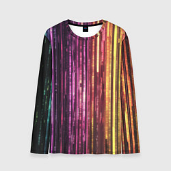 Лонгслив мужской Неоновый и переливающийся киберпанк узор, цвет: 3D-принт