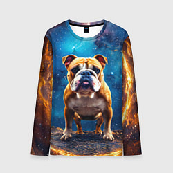 Лонгслив мужской Бульдог в космосе, цвет: 3D-принт