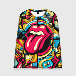 Мужской лонгслив Rolling Stones logo - pop art pattern