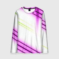Лонгслив мужской Green white pink line, цвет: 3D-принт