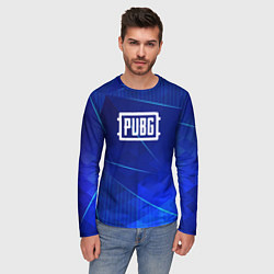 Лонгслив мужской PUBG blue poly, цвет: 3D-принт — фото 2