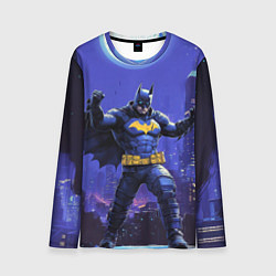 Лонгслив мужской Бэтмен в стойке победителя, цвет: 3D-принт