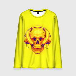 Лонгслив мужской Yellow bananas skull - cyberpunk, цвет: 3D-принт