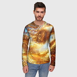 Лонгслив мужской Блестящая золотая текстура, цвет: 3D-принт — фото 2