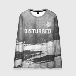 Лонгслив мужской Disturbed - grey gradient посередине, цвет: 3D-принт