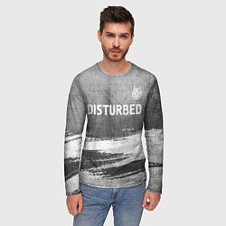 Лонгслив мужской Disturbed - grey gradient посередине, цвет: 3D-принт — фото 2