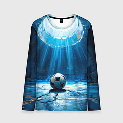 Лонгслив мужской Футбольный мяч в синем, цвет: 3D-принт