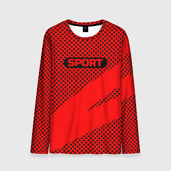 Мужской лонгслив Sport красно-чёрный текстурный