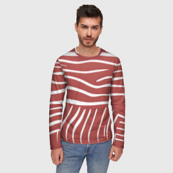 Лонгслив мужской Полоски красной зебры, цвет: 3D-принт — фото 2