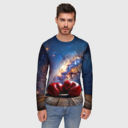 Лонгслив мужской Боксерские перчатки в космосе, цвет: 3D-принт — фото 2