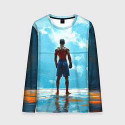 Лонгслив мужской Кикбоксер в синем, цвет: 3D-принт