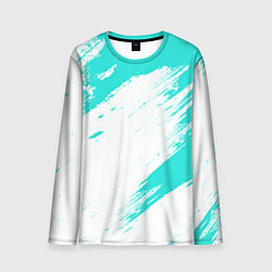 Лонгслив мужской Color white light blue, цвет: 3D-принт