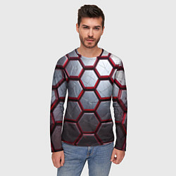Лонгслив мужской Металлический бронежилет, цвет: 3D-принт — фото 2