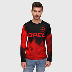 Лонгслив мужской Opel - red gradient посередине, цвет: 3D-принт — фото 2