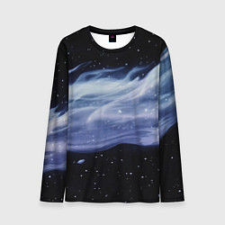 Лонгслив мужской Синяя волна в космосе - текстура, цвет: 3D-принт