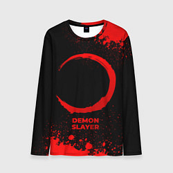 Лонгслив мужской Demon Slayer - red gradient, цвет: 3D-принт
