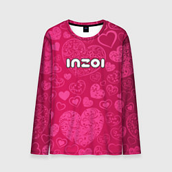Мужской лонгслив Inzoi лого на розовых сердечках