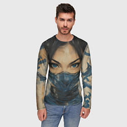 Лонгслив мужской Портрет Китаны - Мортал комбат, цвет: 3D-принт — фото 2