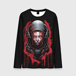 Лонгслив мужской Инопланетная девушка в красной краске, цвет: 3D-принт