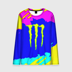 Мужской лонгслив Monster energy краски цветные