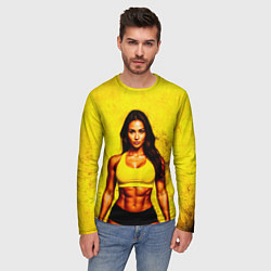Лонгслив мужской Фитоняшка на желтом, цвет: 3D-принт — фото 2