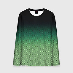 Мужской лонгслив Чёрно-зелёный градиент с узором