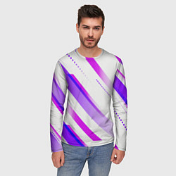 Лонгслив мужской Color white pink, цвет: 3D-принт — фото 2